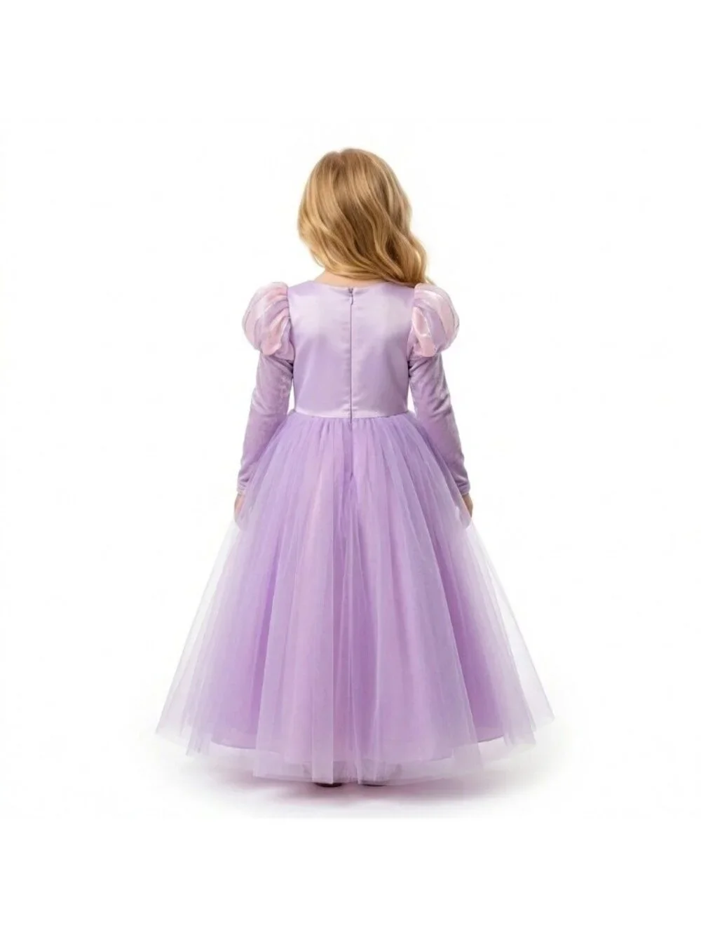 Girls Rapunzel Inspired Princess Dress Lavender Pink Tulle Costume Gown